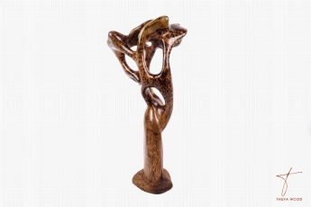 Thuya Wood Statue Art Moderne - Sculpture abstraite en loupe de thuya 