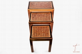 Set 3 Tables en thuya, style-contemporain 